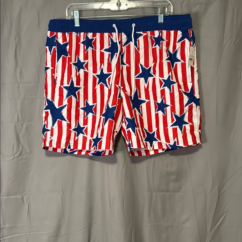 MAD Engine Patriotic Star and Stripe Board Shorts
